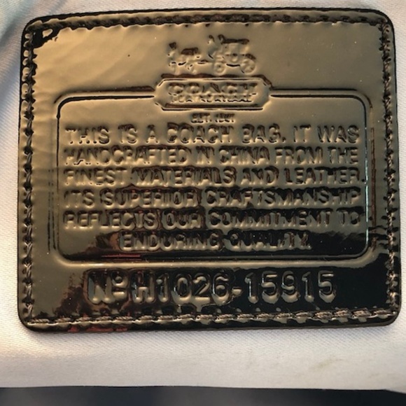 Navy Patent Coach Handbag - Picture 4 of 5